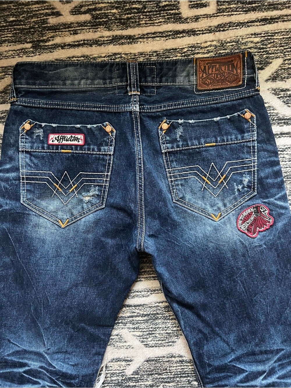 Affliction Ace Jeans Men's Slim Waist 32 Blue